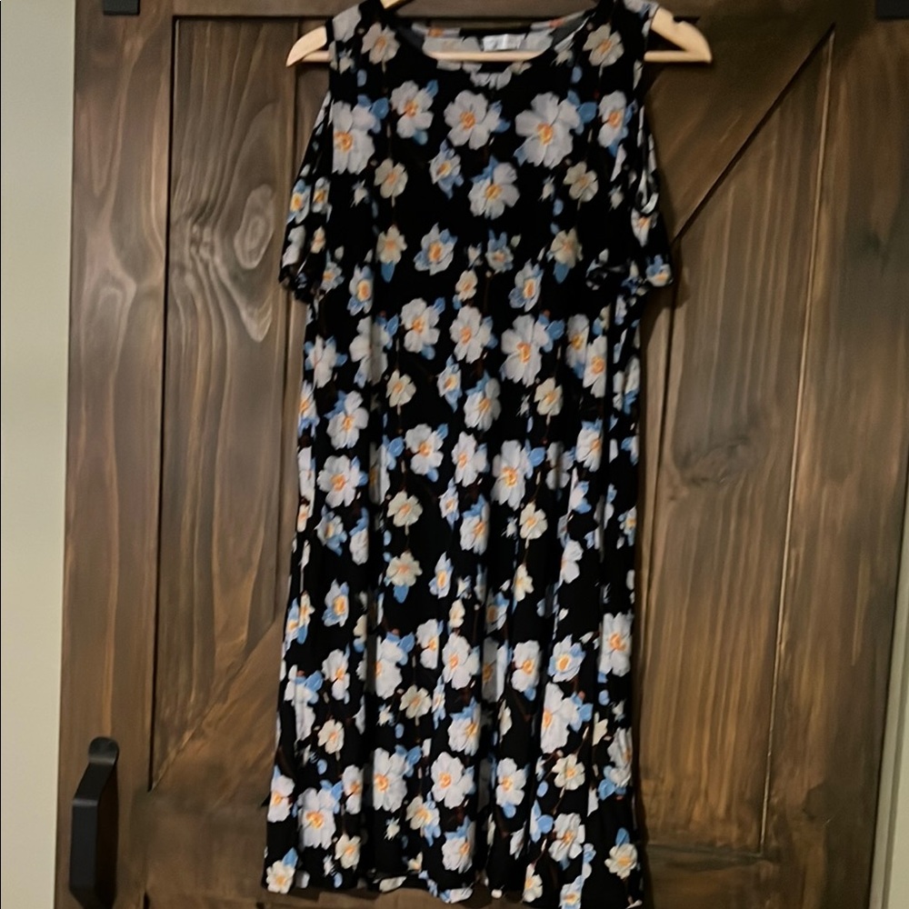 Floral Black Dress